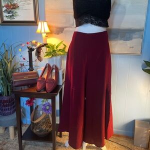 Lush Burgundy Wide-Leg Pants